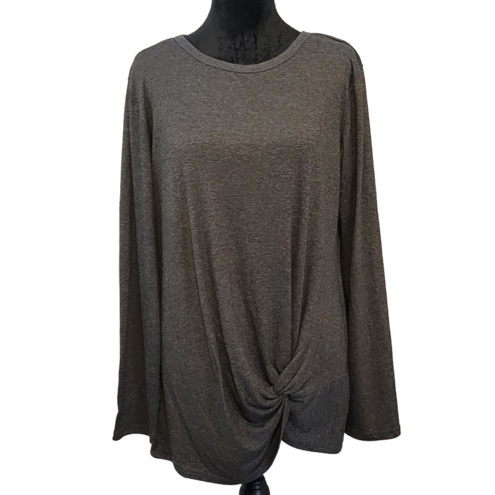 Women's Long Sleeve Knot Front Top